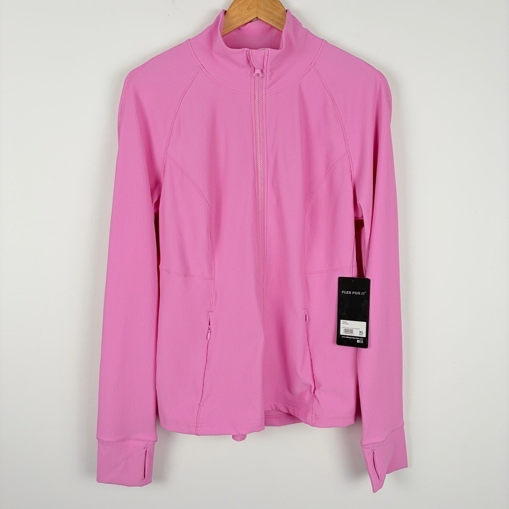 NWT 90 Degree Vortex Rib Legend Pink Zip Up Athletic Jacket XL